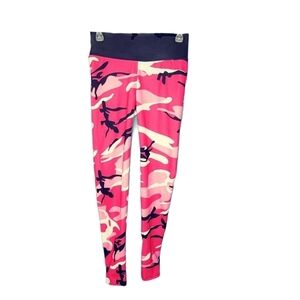 Hot Pink and Black Animal Print Scrunch Butt Leggings Women's Size Small/Medium